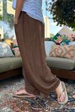 Sandbar Linen Blend Bloom Barrel Pant Walnut